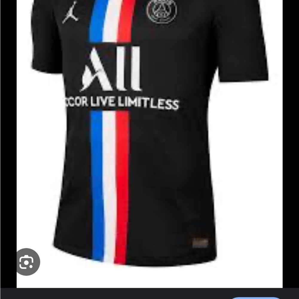 Jordan PSG Black Jersey with Tricolor Stripes